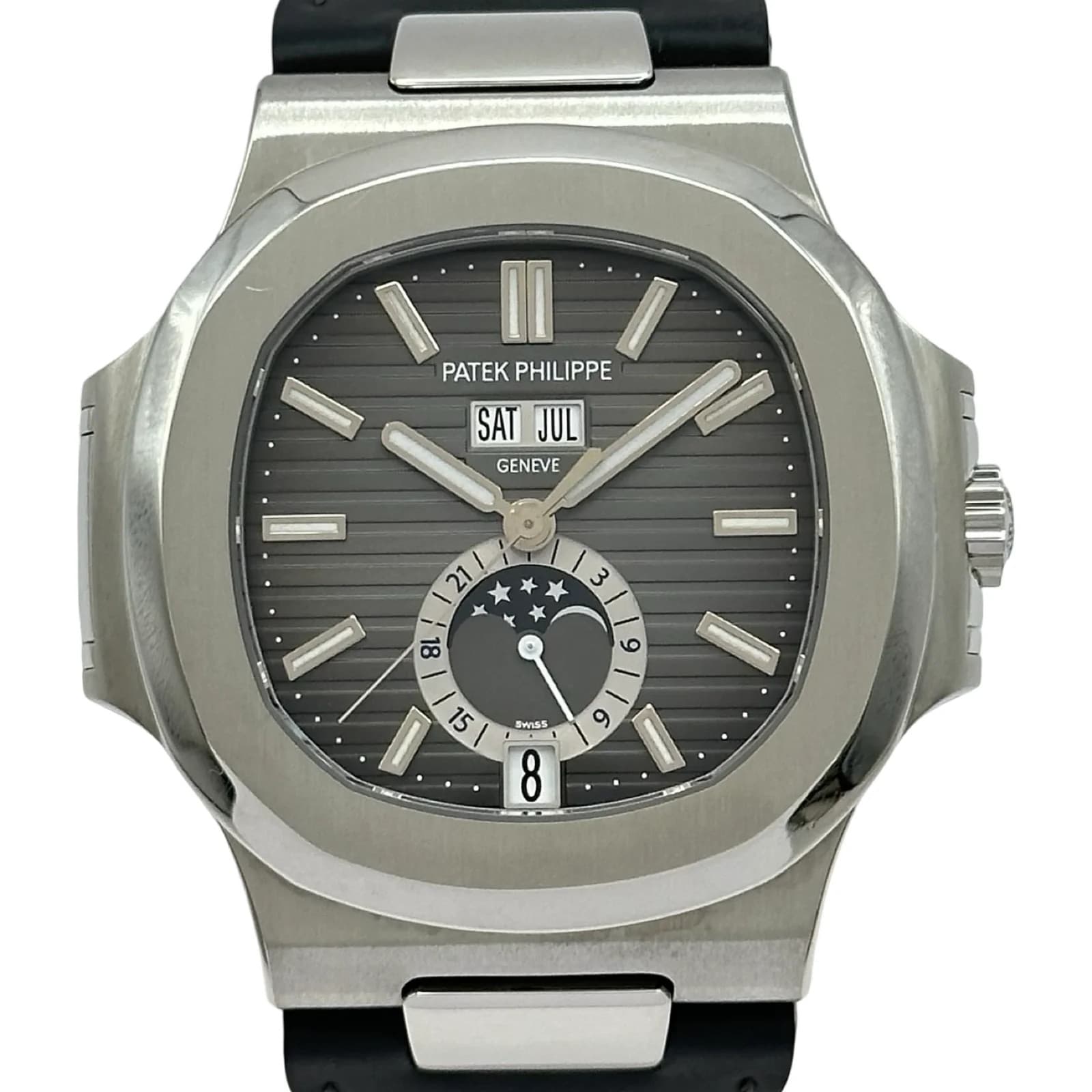 Patek Philippe Nautilus Annual Calendar Moon Phase 5726a-001 Gray Stainless Used