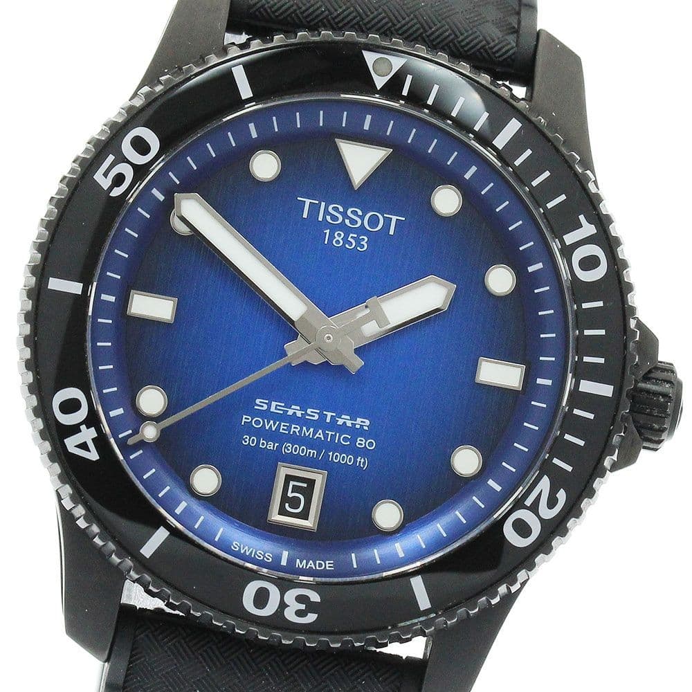 TISSOT T120 807 37 041 00 Seastar 1000 PowerMatic 80 Timepiece Blue Dial