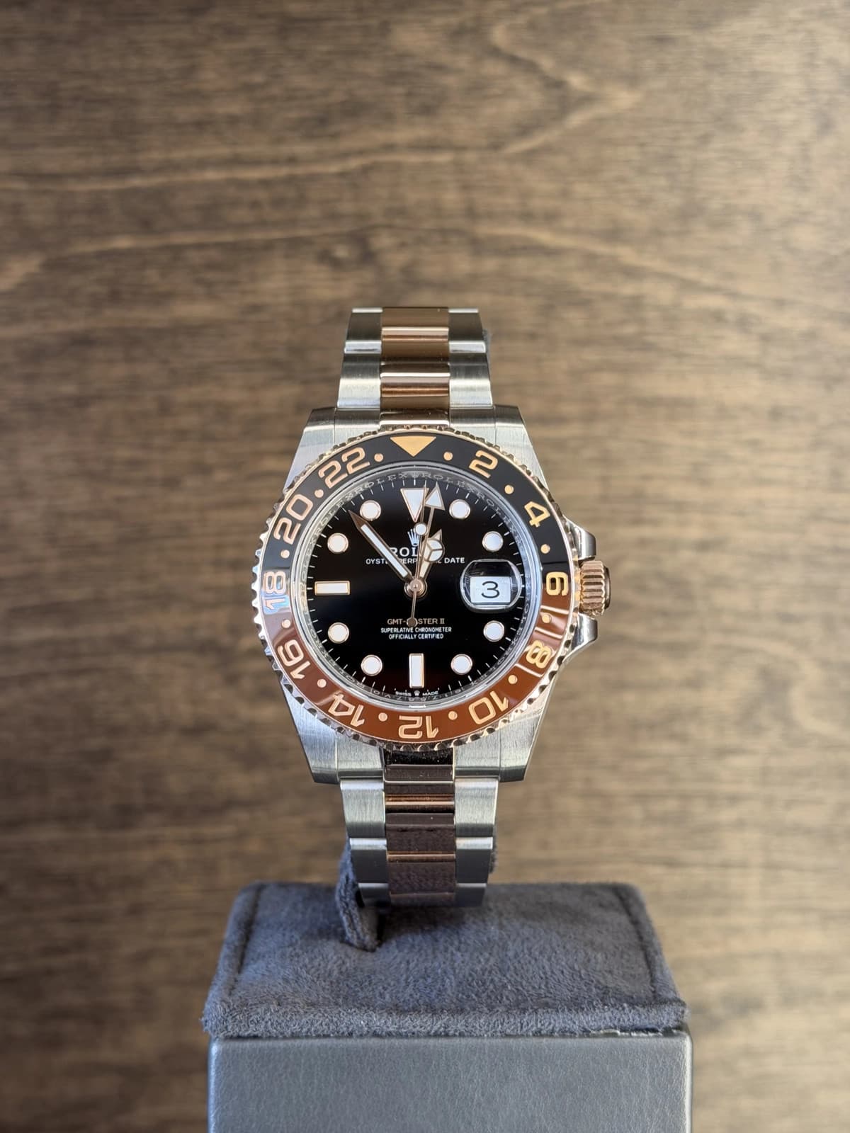 Rolex GMT-Master II "Root Beer" Black Dial on Oyster 126711CHNR Card 2019
