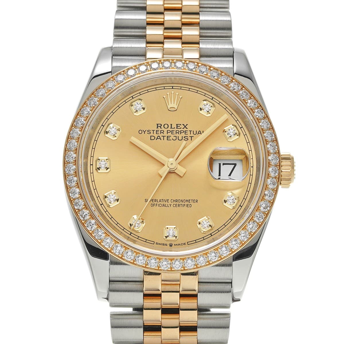 ROLEX Datejust 36 126283RBR Champagne/diamond WATCH 739742