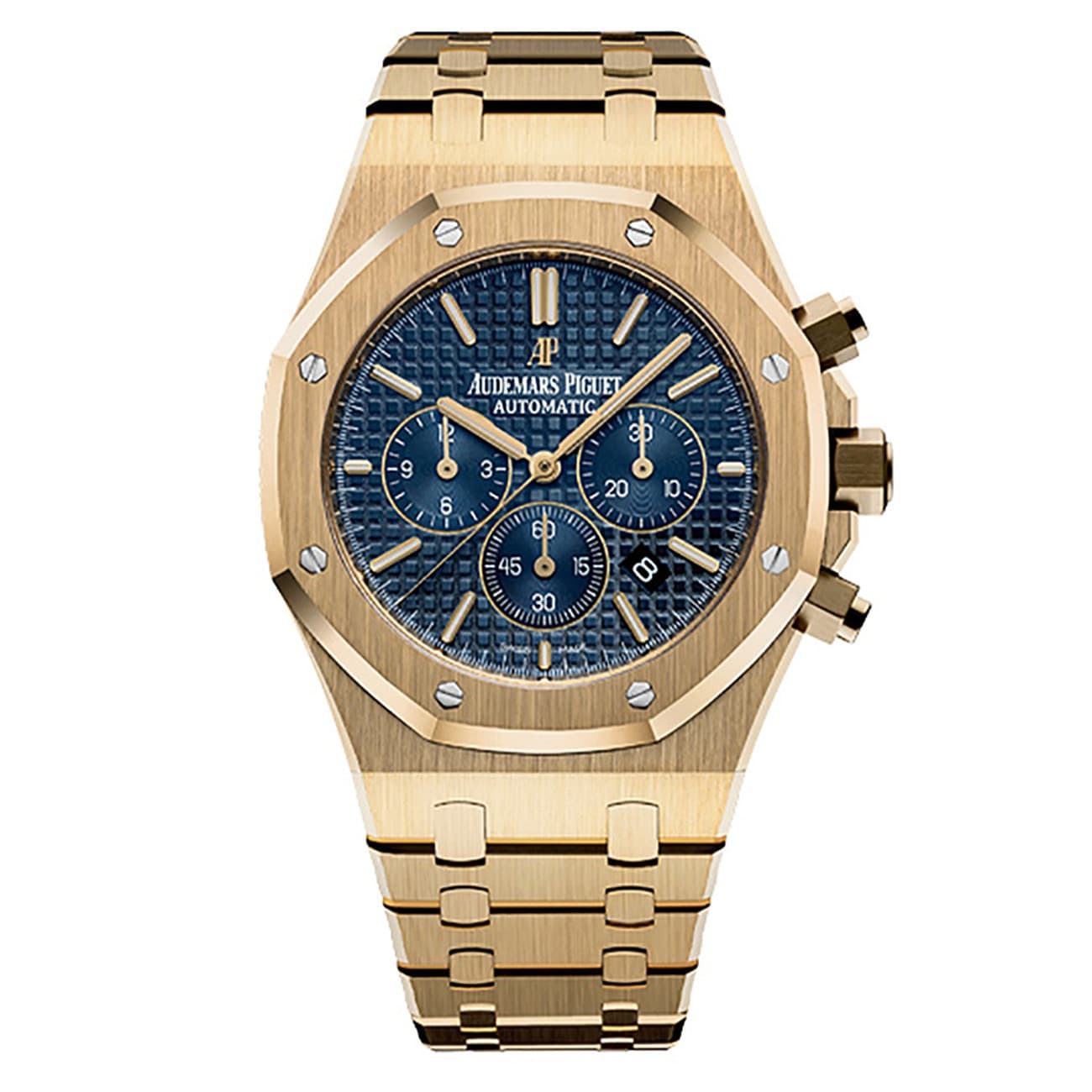 Audemars Piguet Royal Oak 26320ba.oo.1220ba.02 41mm Blue Chronograph Dial Yel...