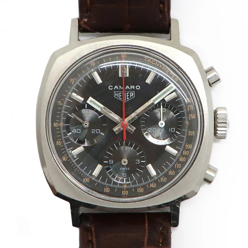 TAG HEUER Camaro 7220 Black Automatic Men's Vintage Used Watch #51019