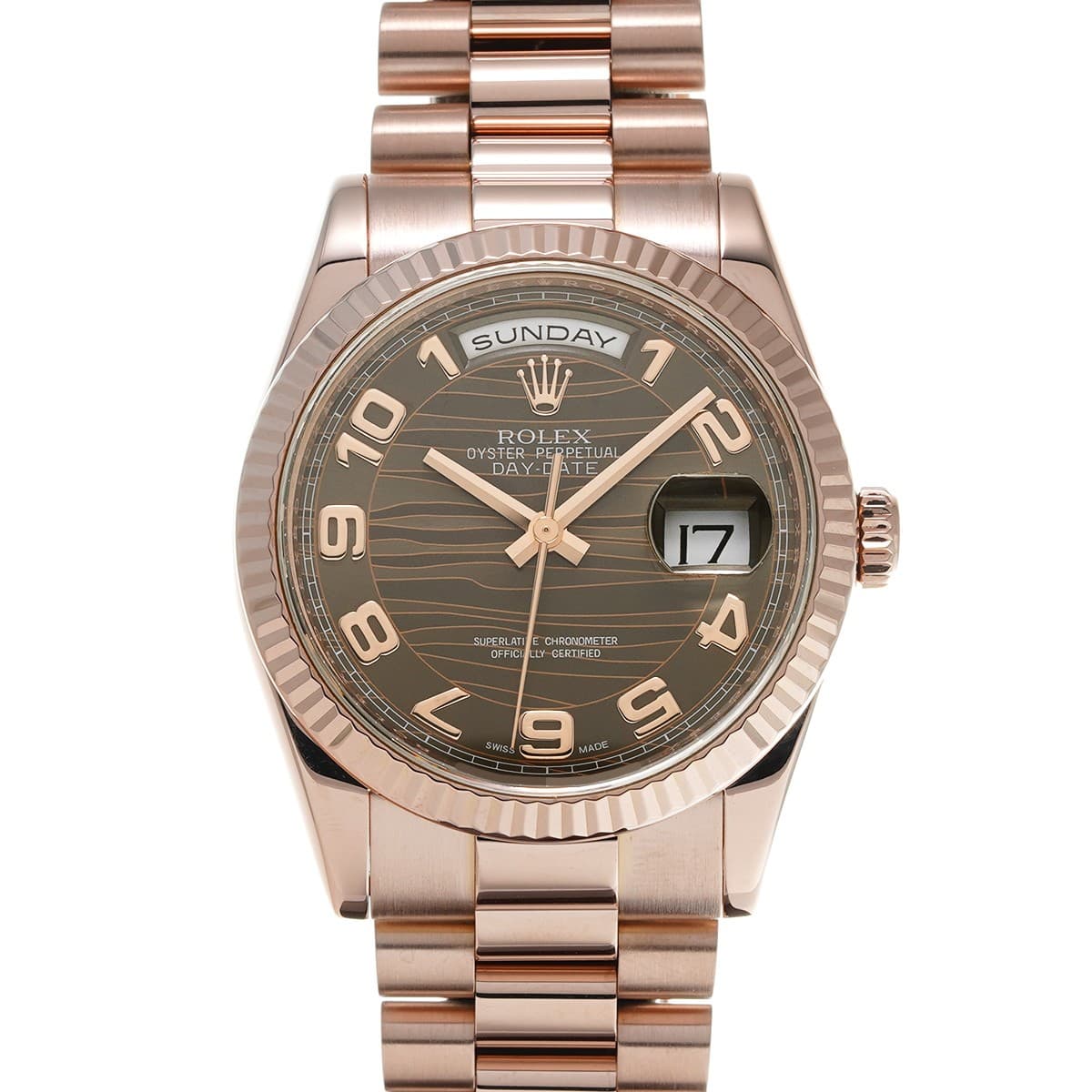 ROLEX Day-Date 118235F Brown wave WATCH 712074