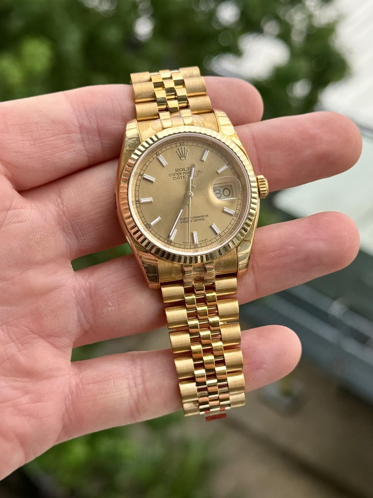 2016 Rolex Datejust 116238 Champagne 36mm Jubilee(FULL STICKERS) w/ Box & Papers