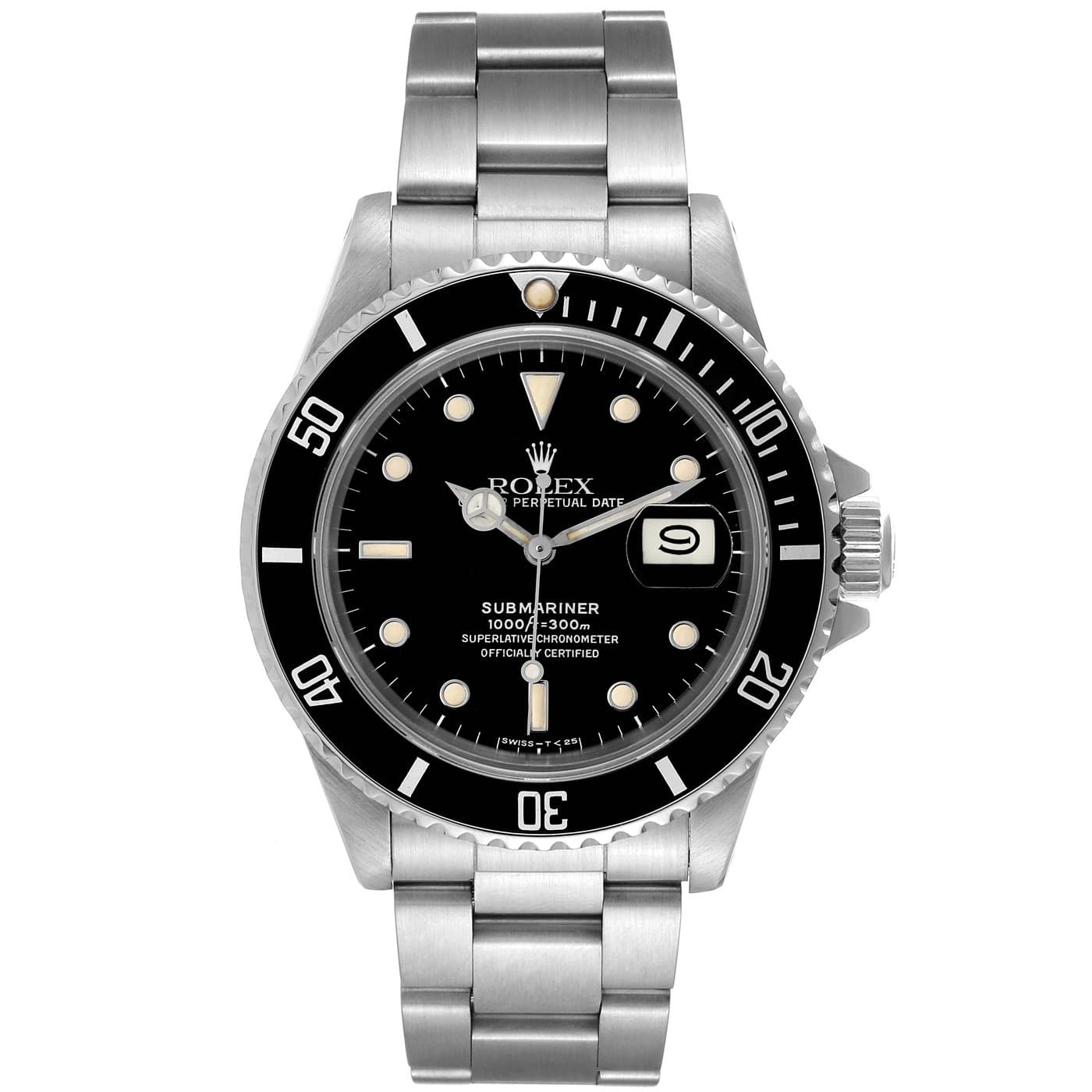 Rolex Submariner Date 40mm Black Dial Stainless Steel Automatic Men Watch 168000