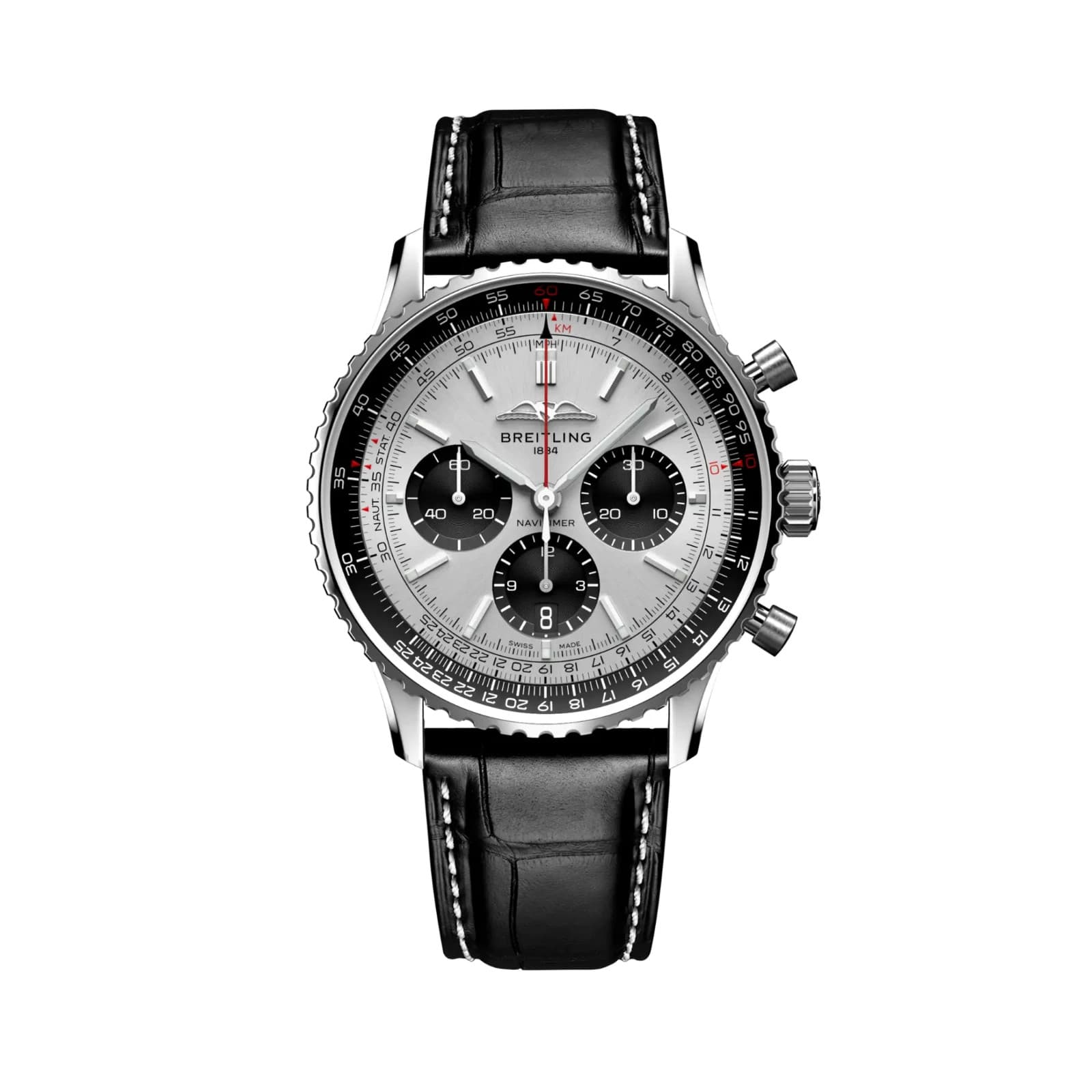 Breitling Navitimer B01 Chronograph 43 Silver Dial Watch AB0138241G1P1