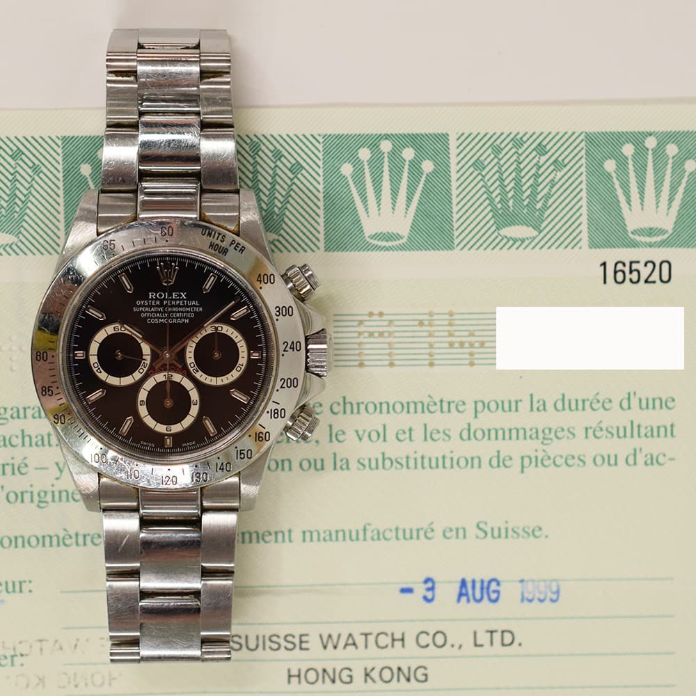 1999 Rolex Cosmograph Daytona, 16520, 40mm, Black Dial, Oyster Bracelet, Box ...