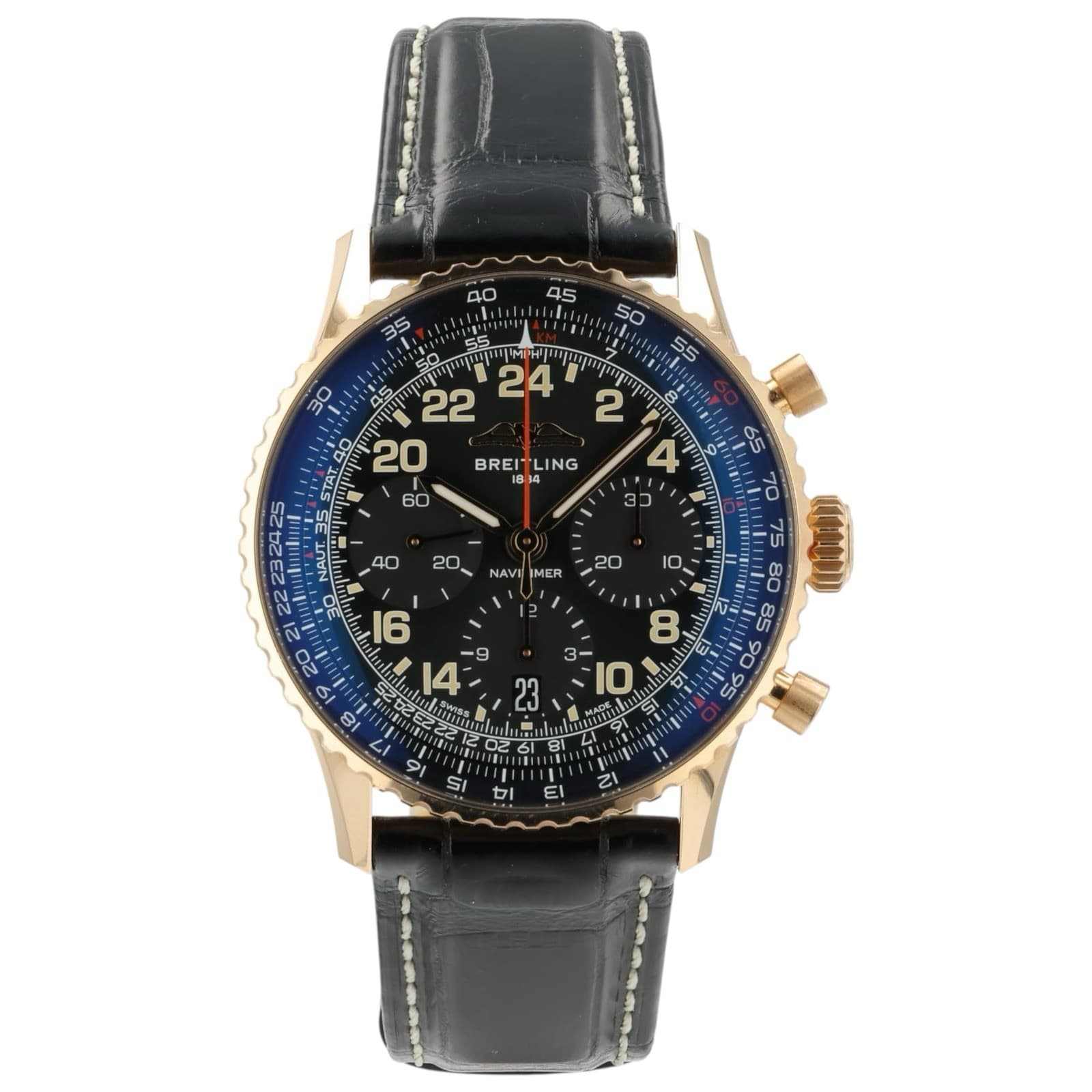Breitling Navitimer B12 Green Dial 18k Rose Gold 41mm Automatic Men’s RB12302A