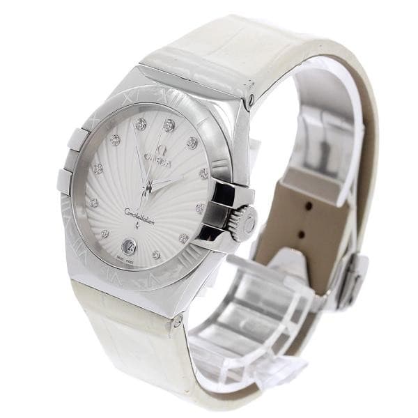 OMEGA CONSTELLATION 123.13.35.60.52.001 35mm SS/Leather Silver #C16845