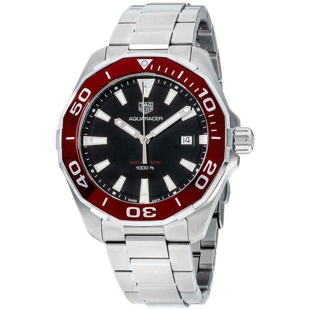 TAG Heuer Aquaracer WAY101B.BA0746 Swiss Quartz Men's Luxury Maroon Bezel Watch