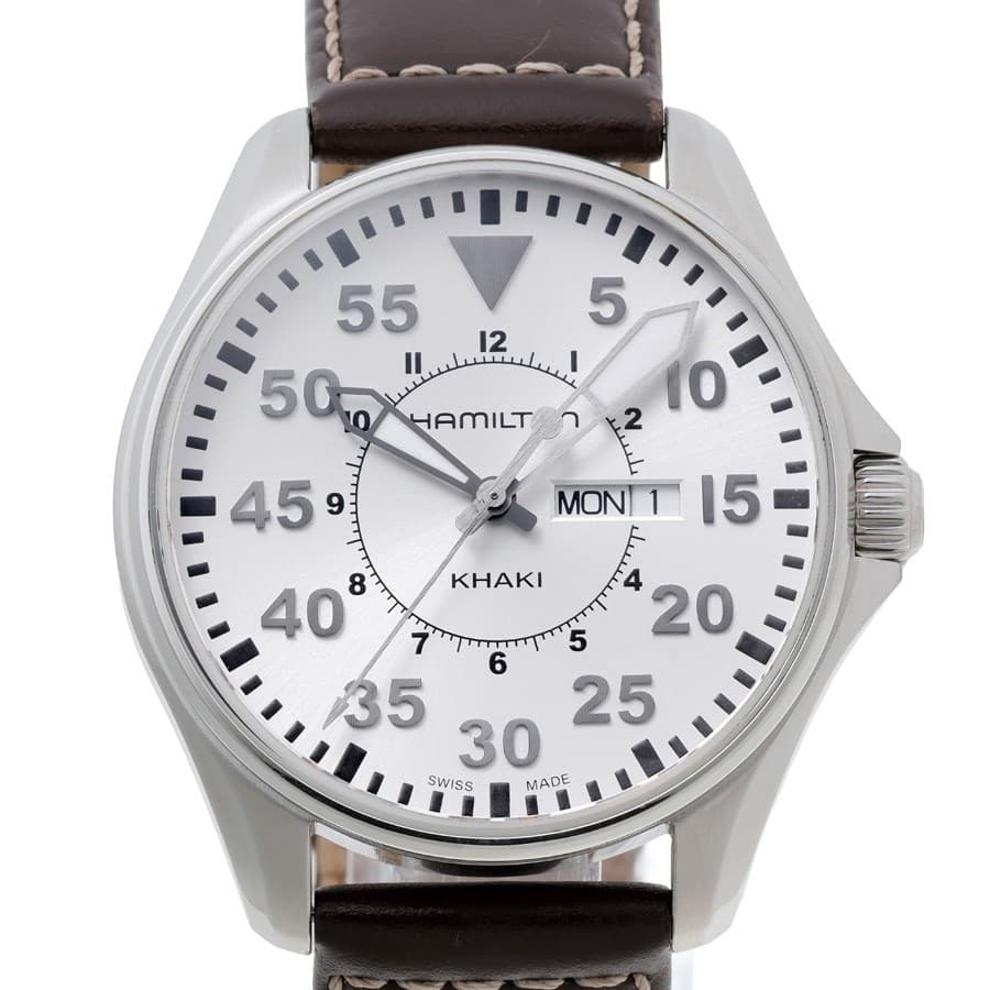 Hamilton Khaki Aviation Pilot Day Date Quartz H64611555 Silver Quartz 2ND
