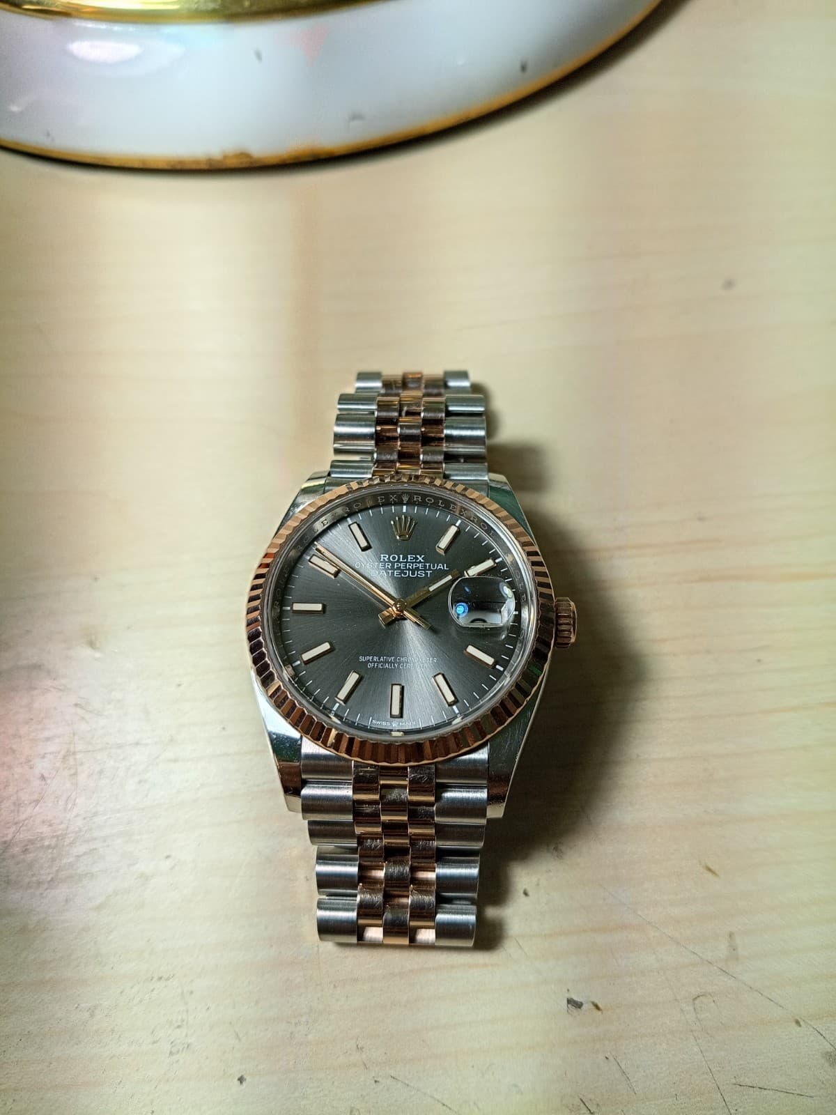  Rolex DateJust RHODIUM 18K Rose Gold Steel JUBILEE 36mm 126231 
