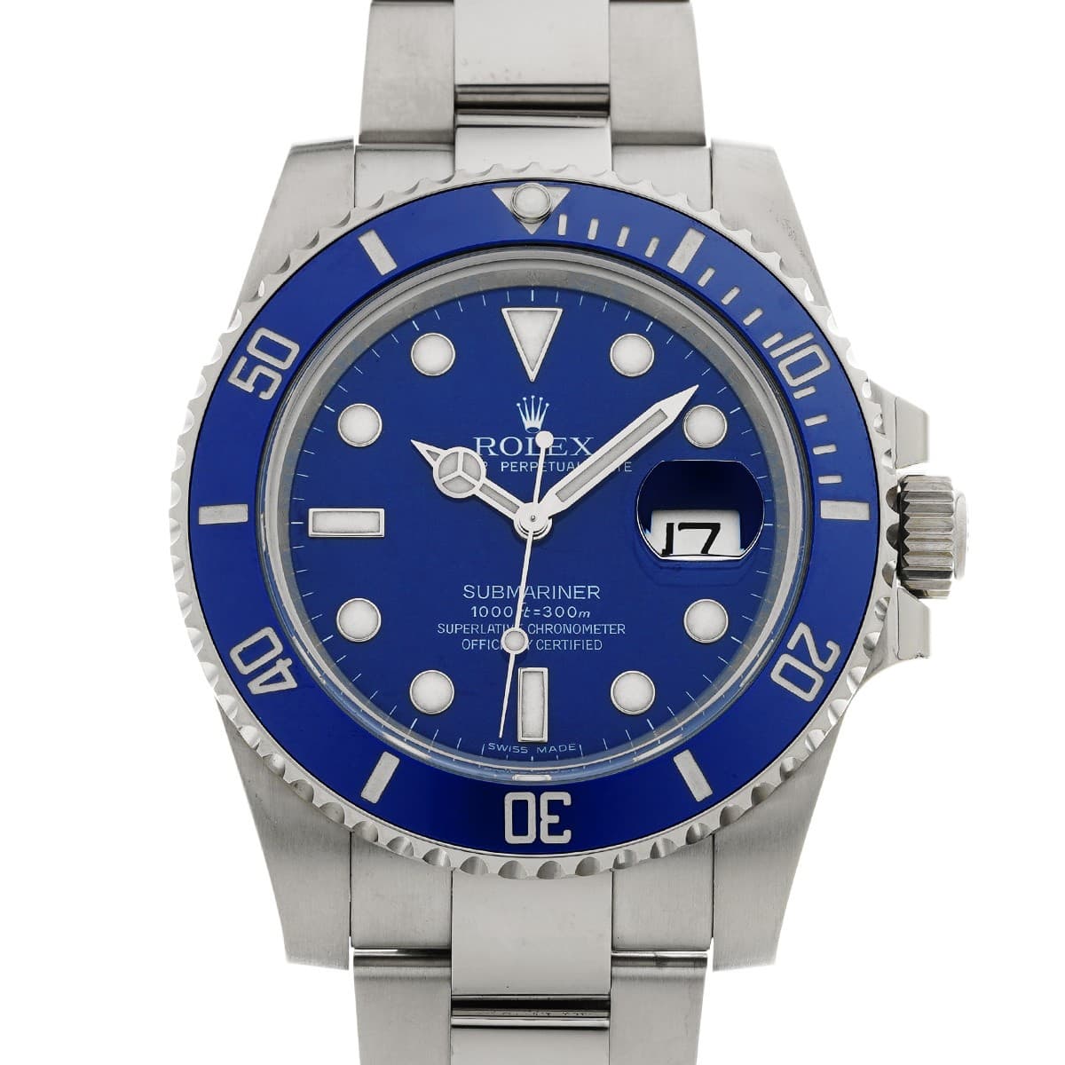ROLEX Submariner date 116619LB blue WATCH 732733