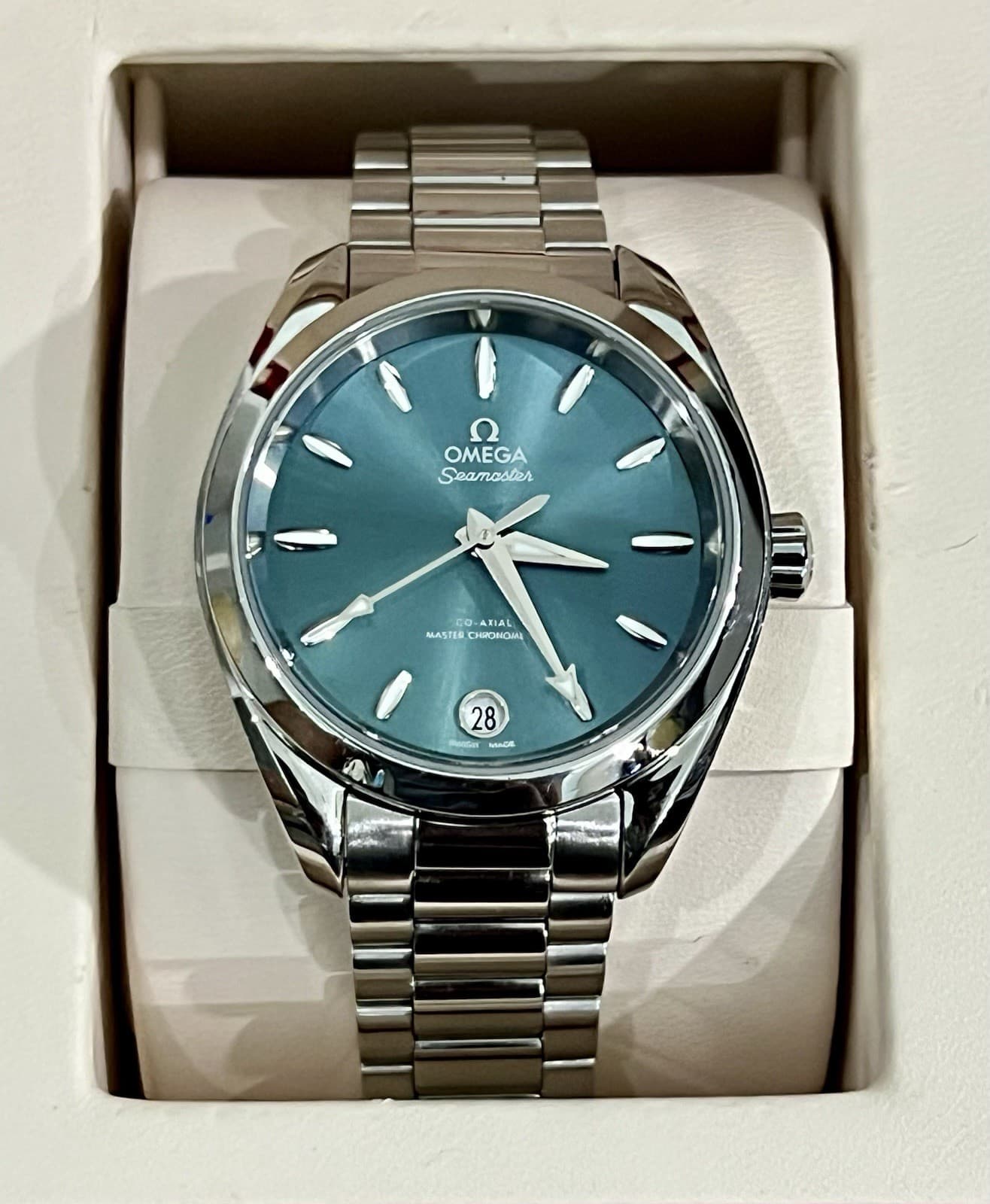 Omega Seamaster Aqua Terra 34mm Master Co-Axial 8800 Green Dial Watch May 2024