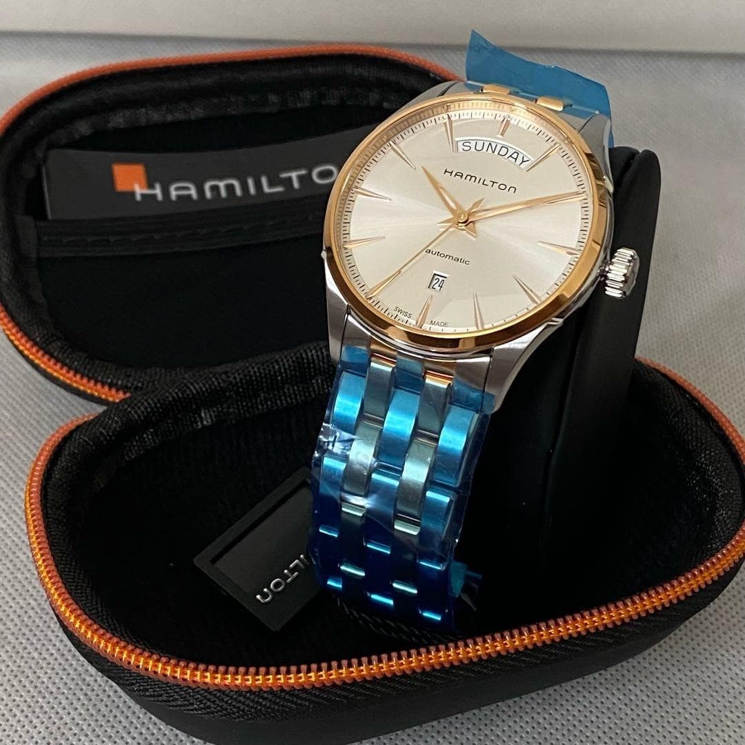 Hamilton Jazzmaster Day Date Auto H42525251 42mm SS Two Tone Silver Watch Unused