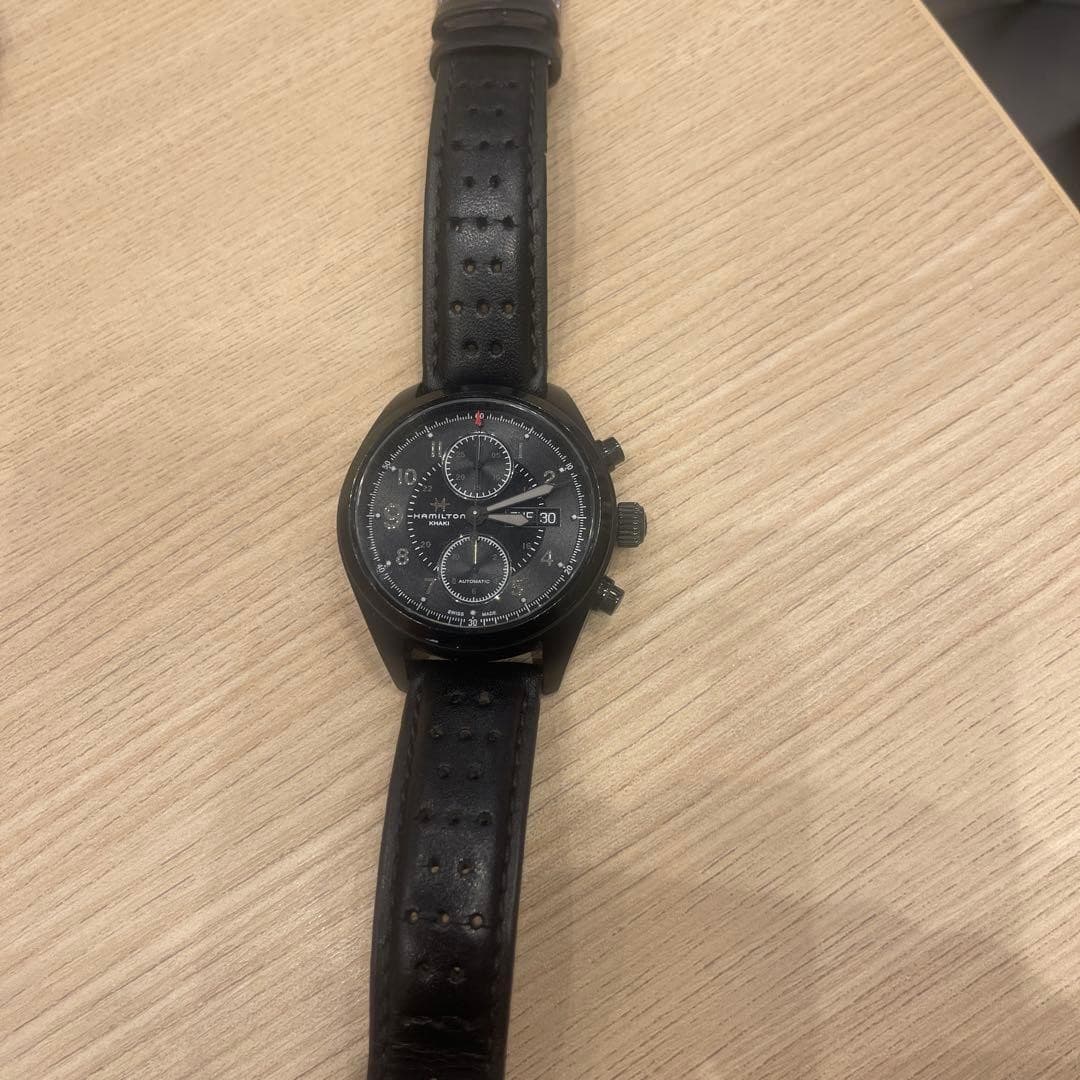Hamilton Khaki Field H71626735 Automatic Chronograph Black Watch Leather 42mm
