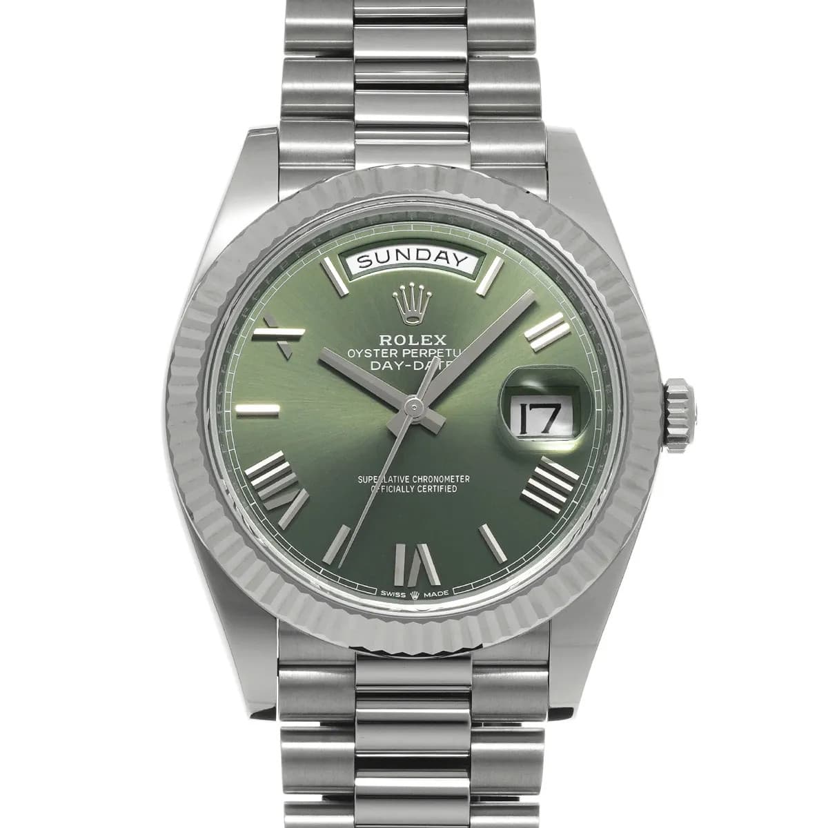 Rolex Day-Date 40 228236 40mm Platinum Green Wristwatch #WW9649