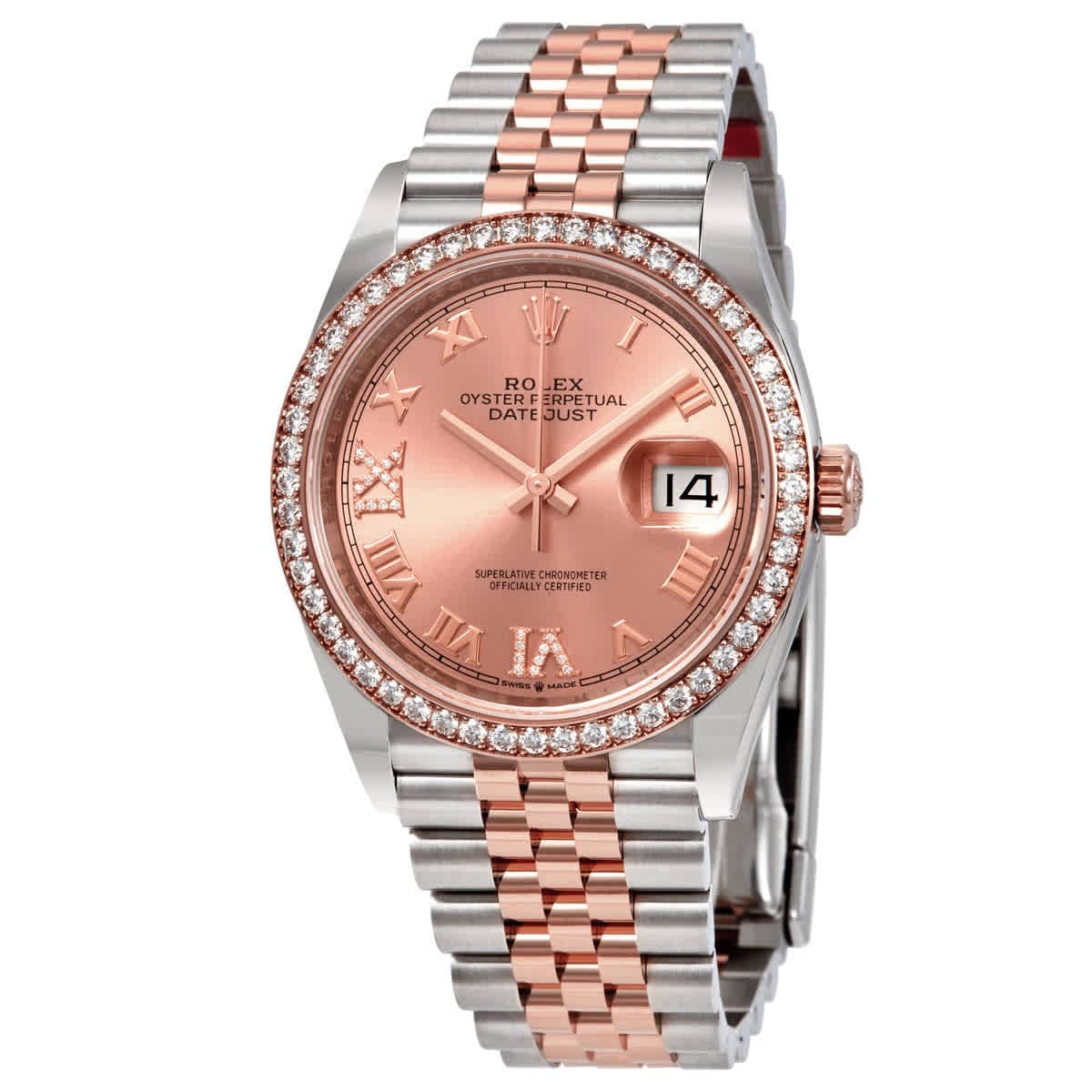 Rolex Datejust 36 Automatic Pink Diamond Dial Ladies Steel and 18K Everose Gold