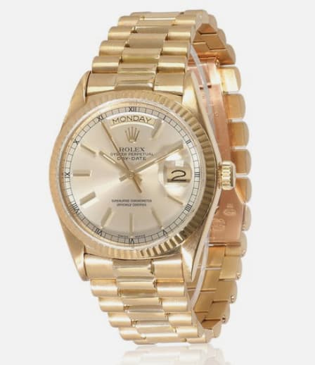 Rolex Day-Date 18038 Gold President Bracelet with Gold Bezel