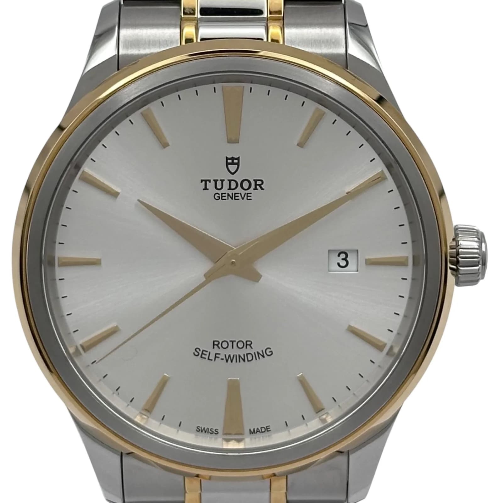 TUDOR Style 12703 41mm Gold Silver Dial Automatic Watch #OKW831