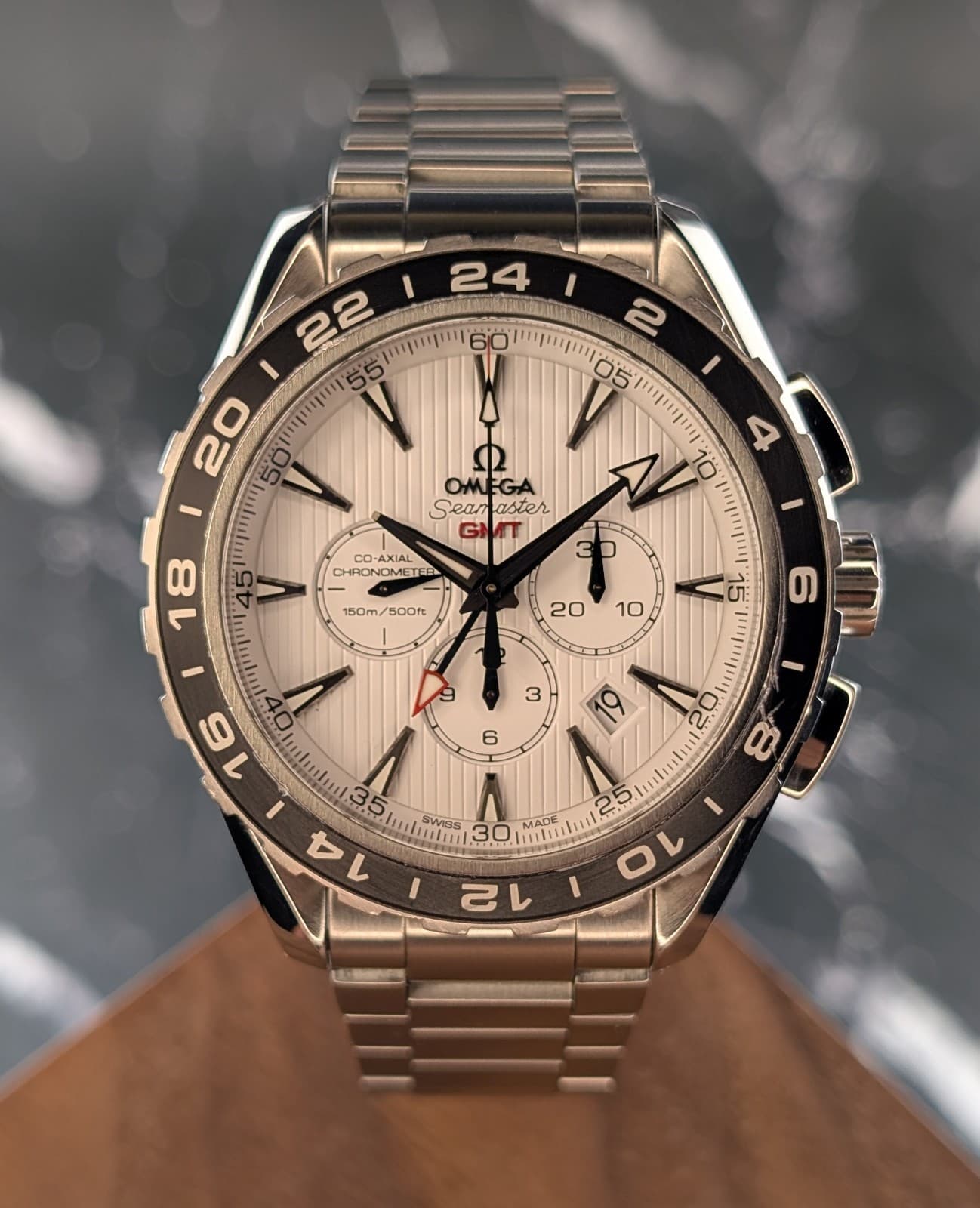 OMEGA Seamaster Aqua Terra 150M GMT Chronograph White Teak 231.10.44.52.04.001