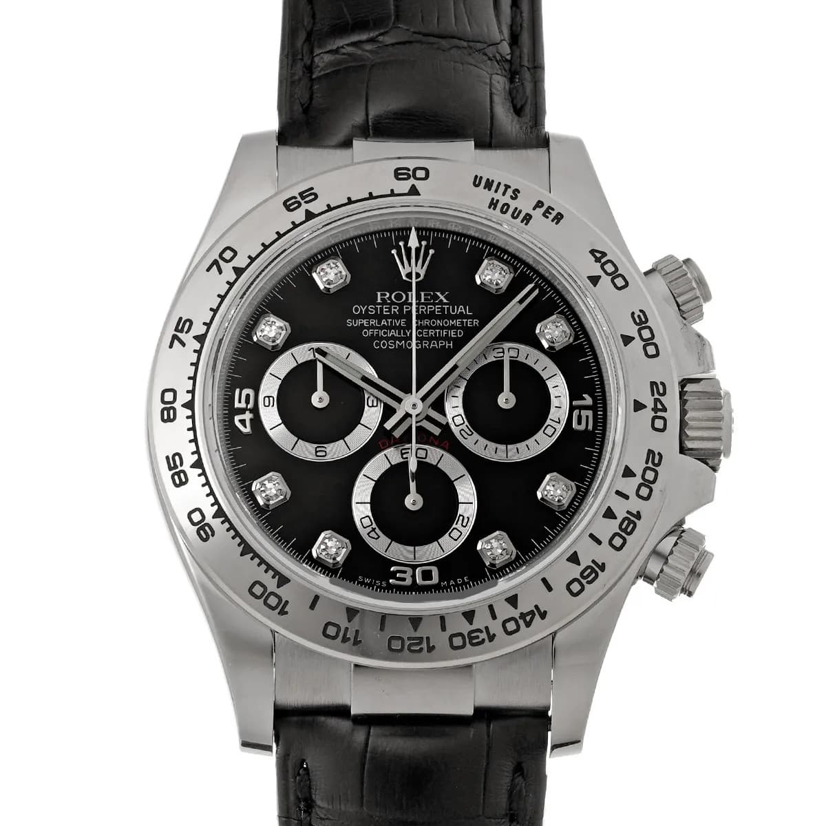 Rolex Cosmograph Daytona 116519G 40mm White Gold Black Wristwatch #WW8207