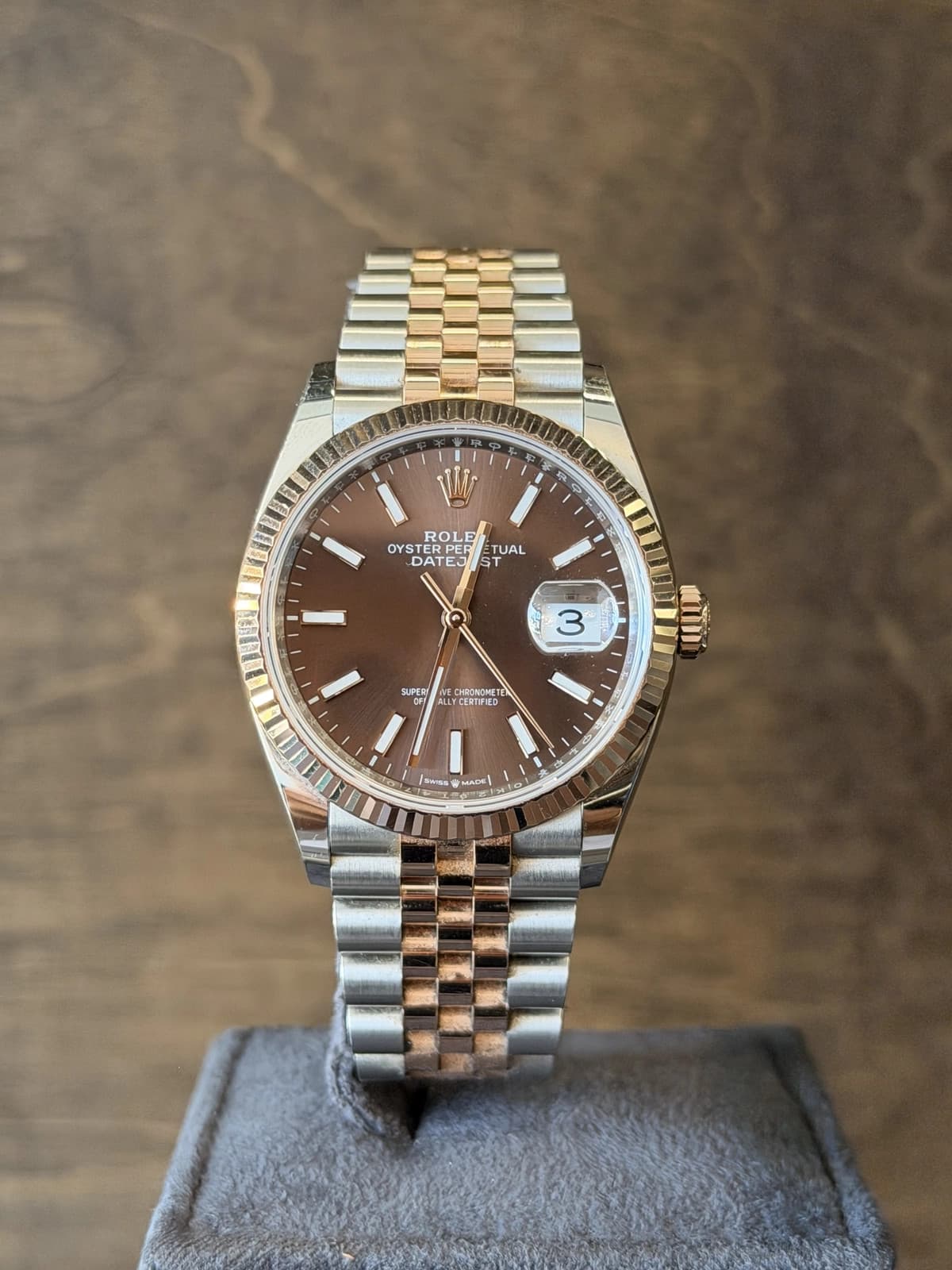 Rolex Datejust 36 Chocolate Index Dial on Jubilee 126231 Card 2025