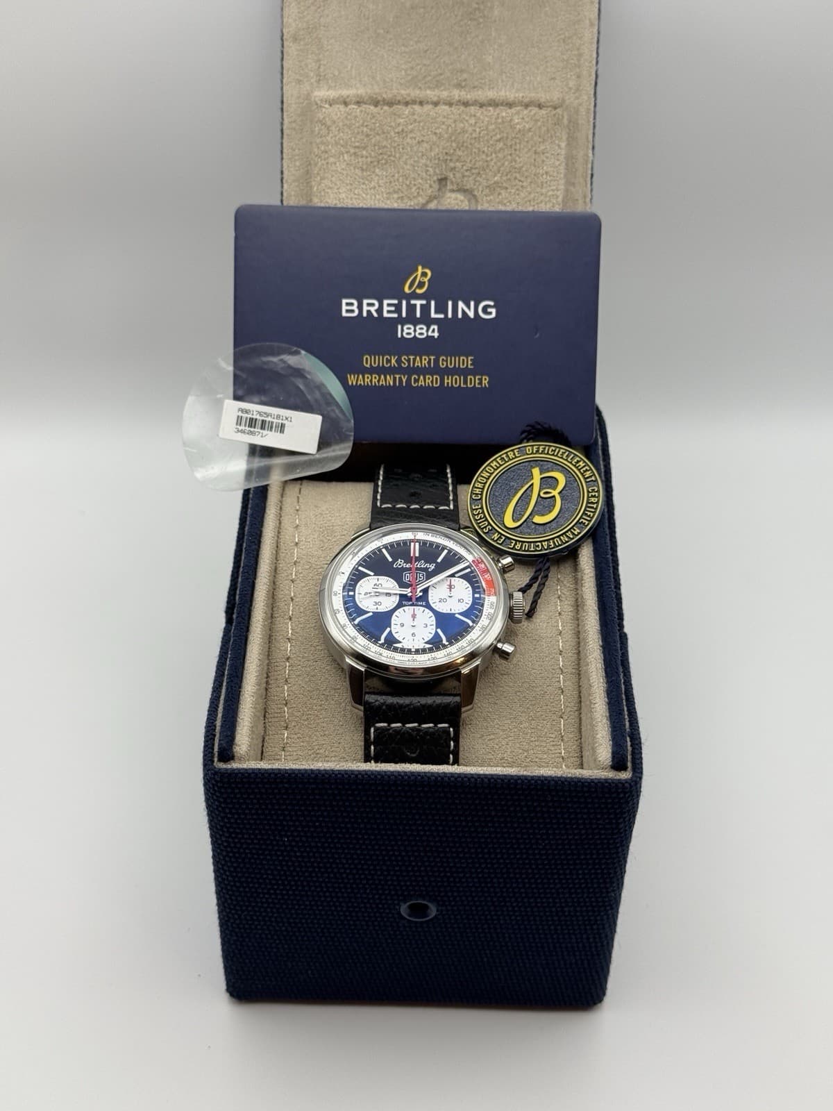 Breitling Top Time B01 Deus Steel Auto 41mm Black Dial Watch AB01765A1B1X1