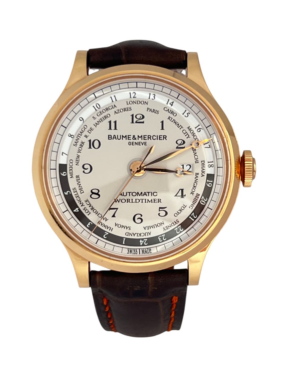 Baume & Mercier Capeland Automatic 44mm GMT 18K Rose Gold Men's Watch, 10107