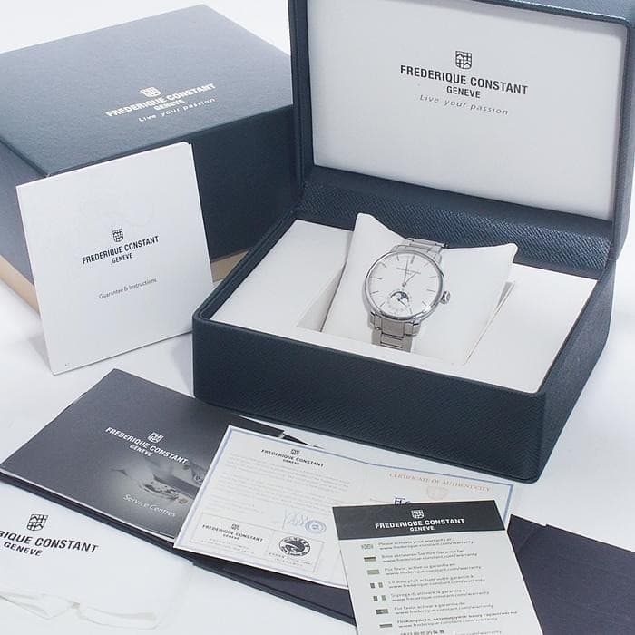 Frederique Constant Slimline Moonphase FC-705S4S6B2 SS Silver 42mm Automatic Men