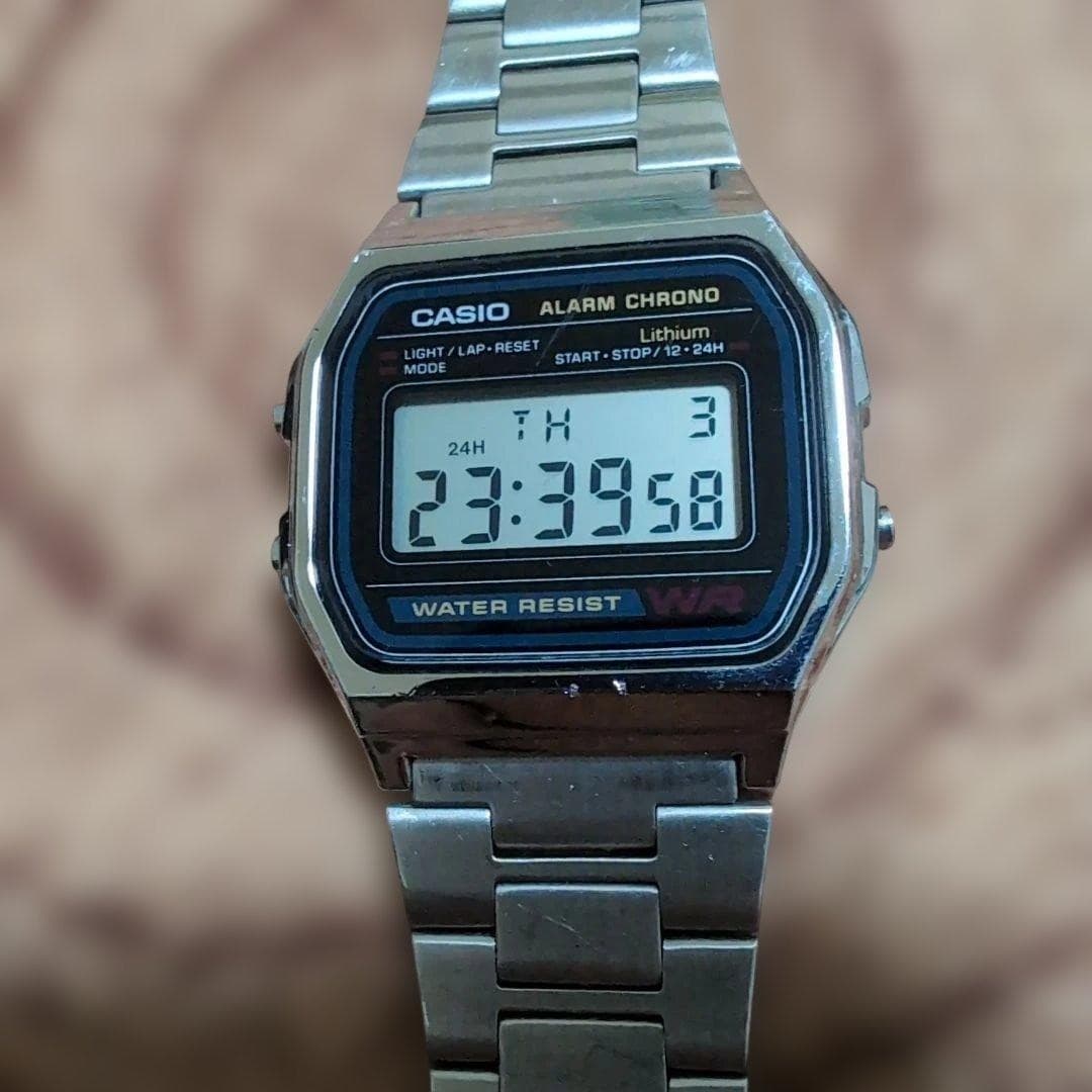 CASIO A158W Digital Watch, Silver