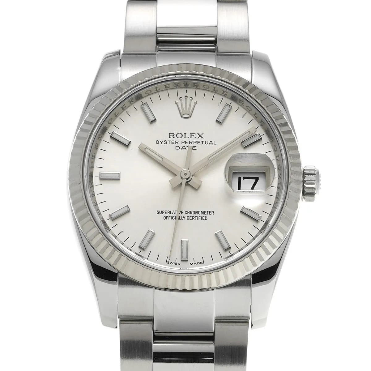 Rolex Oyster Perpetual Date 115234 34mm Silver #WW1615