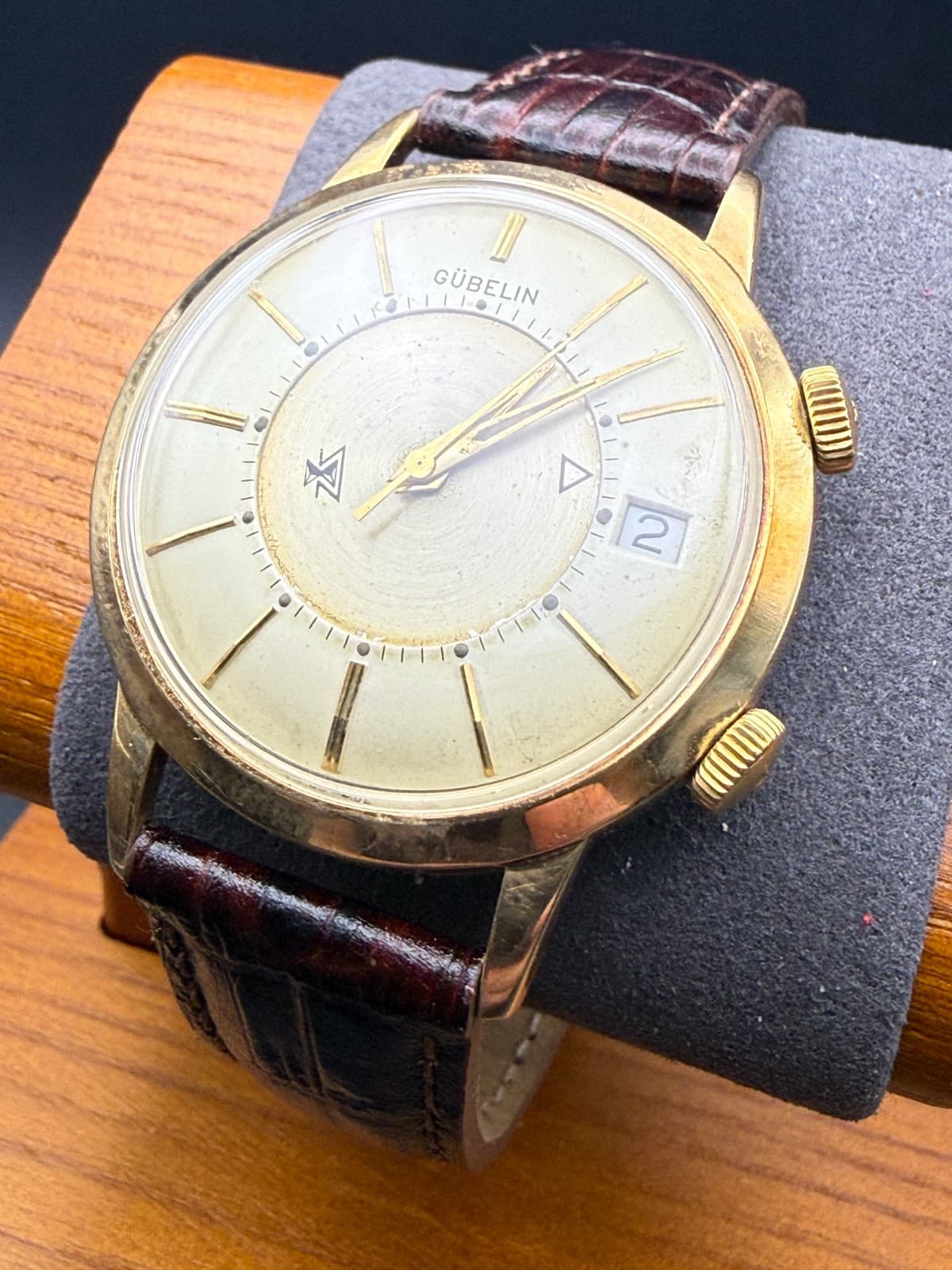 Vintage Jaeger-LeCoultre Memovox Gübelin Automatic Alarm Watch Cal K825