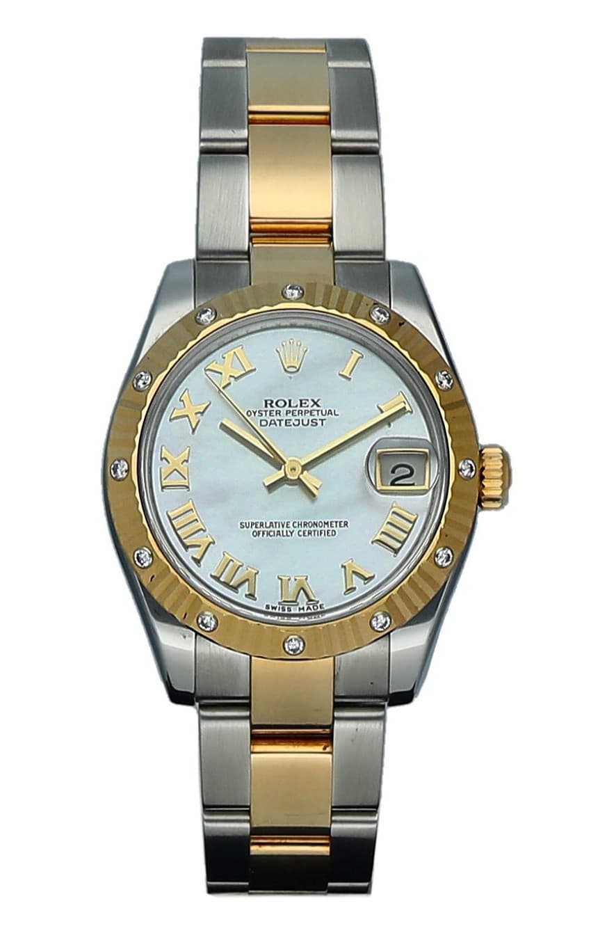 Rolex 178313 Datejust Two Tone 31 mm Diamond MOP Roman Dial Auto Watch 2011