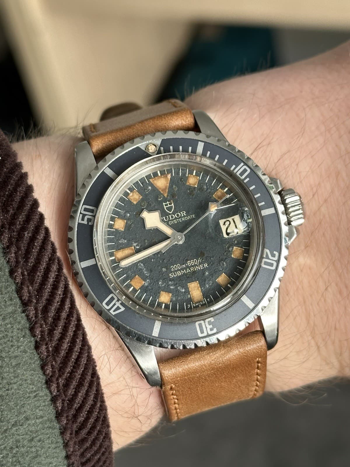 Tudor Submariner 9411/0 1973 Blue Dial Faded Bezel Snowflake Head Only -Serviced