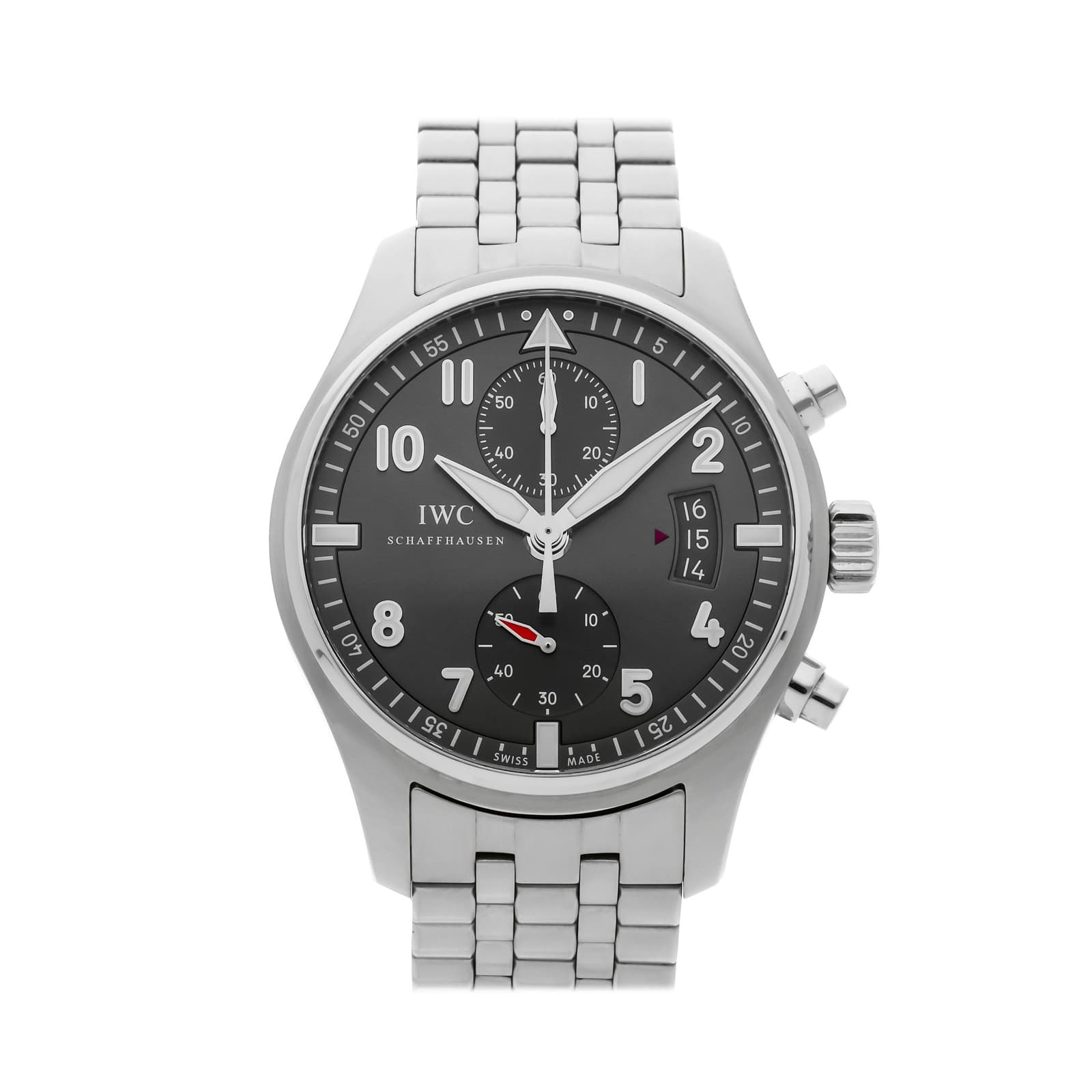 IWC Pilot's Watch Spitfire Chronograph Auto 43mm Steel Grey Dail Watch IW3878-04