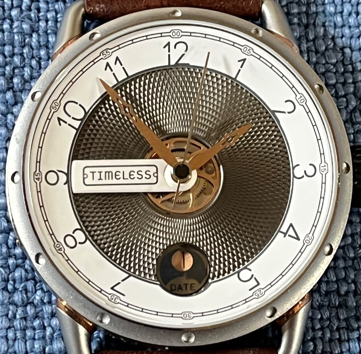 TIMELESS HMS 001 Swiss Automatic Watch White w/Rose Gold Details