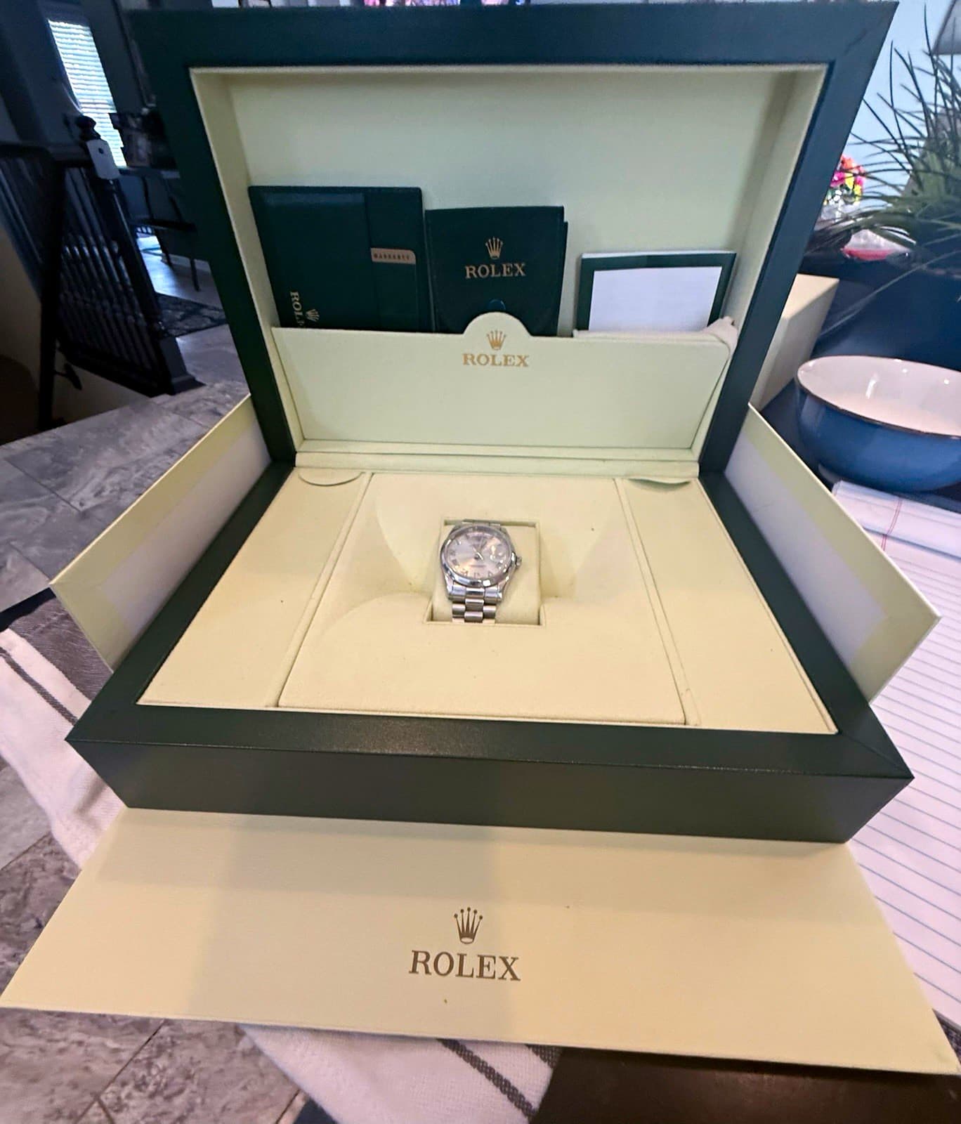 2007 Rolex Day-Date 36 Platinum Ice Blue Roman Dial President 118206