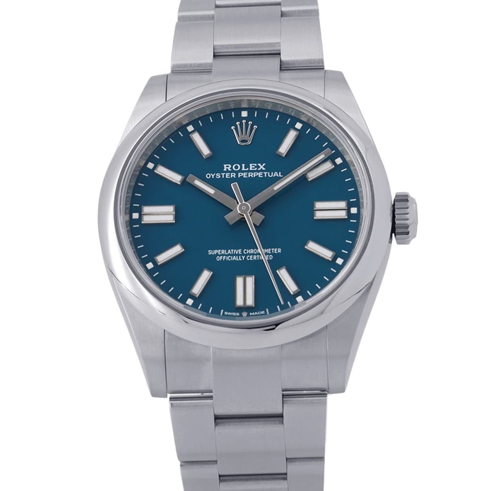 ROLEX Oyster Perpetual 41mm Stainless Steel Med Blue Dial 134300