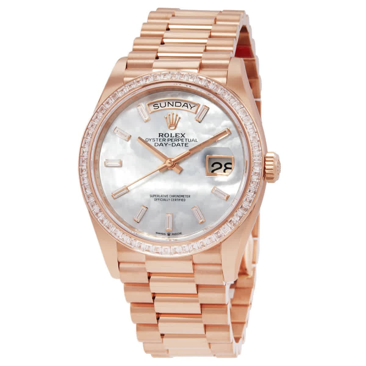 Rolex Day Date Automatic Chronometer Diamond White Dial Unisex Watch