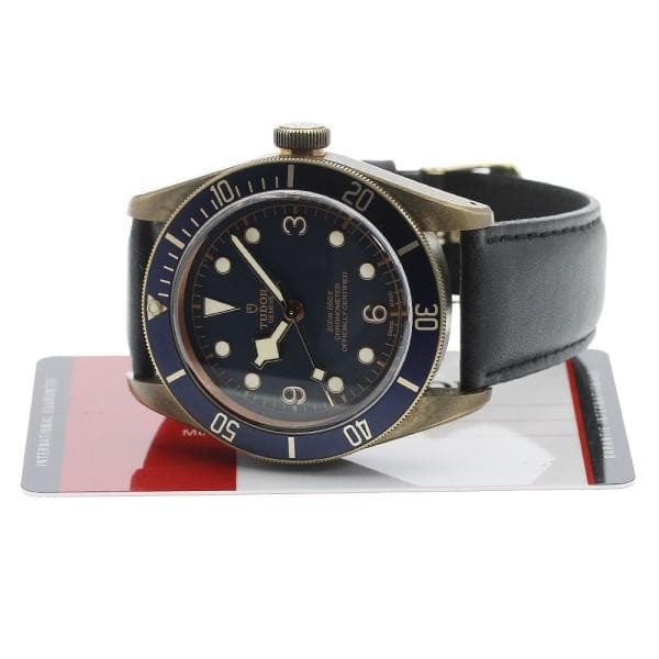TUDOR BLACK BAY BRONZE BUCHERER LIMITED 79250BB 43mm Bronze/Leather Navy #C18595