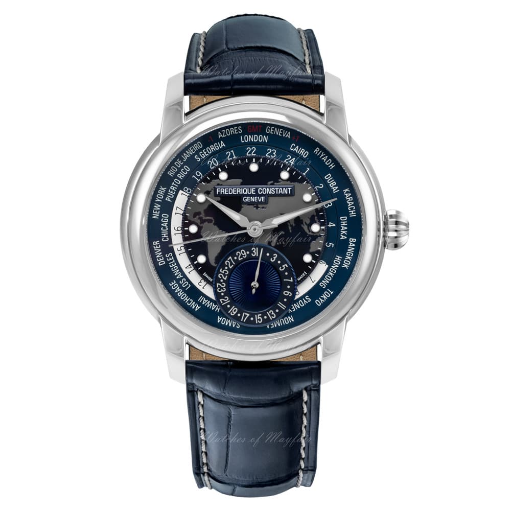 Frederique Constant Classics Worldtimer Manufacture Steel 42 mm FC-718NWM4H6