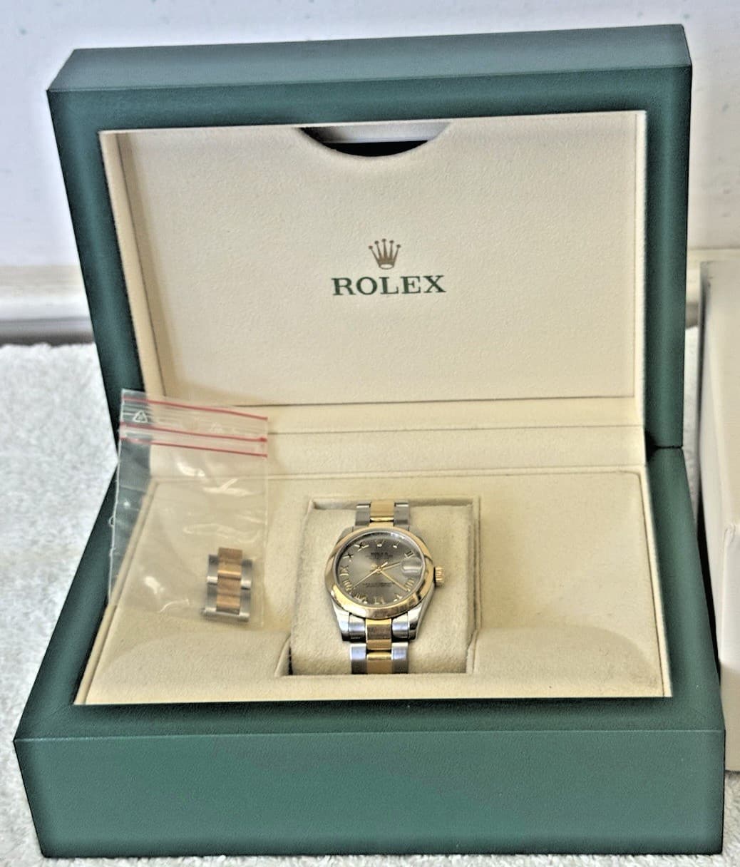 ROLEX 2 TONE  31MM  OYSTER PERPETUAL DATEJUST FULL SET  REF: 178243- 103 GRAMS