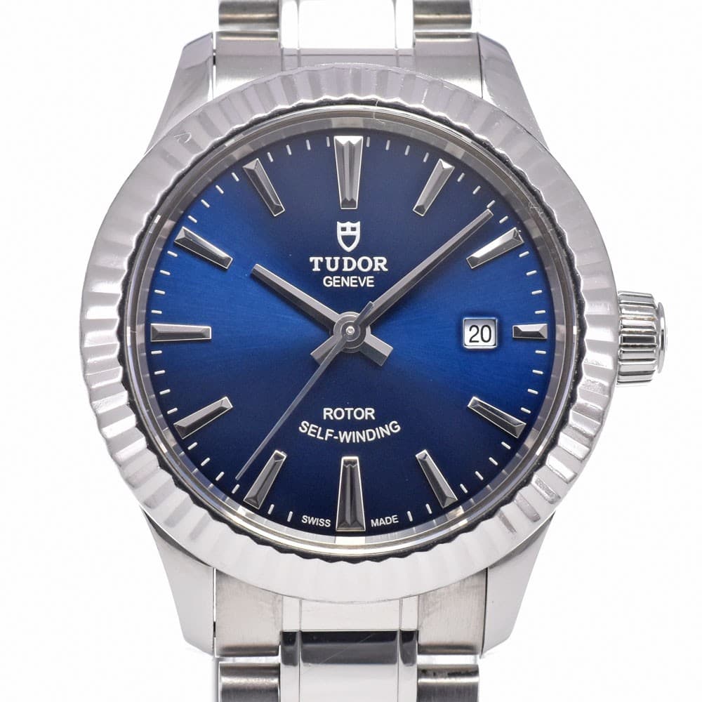 with paper TUDOR style 12110 Date blue Dial Automatic Ladies Watch G#149870