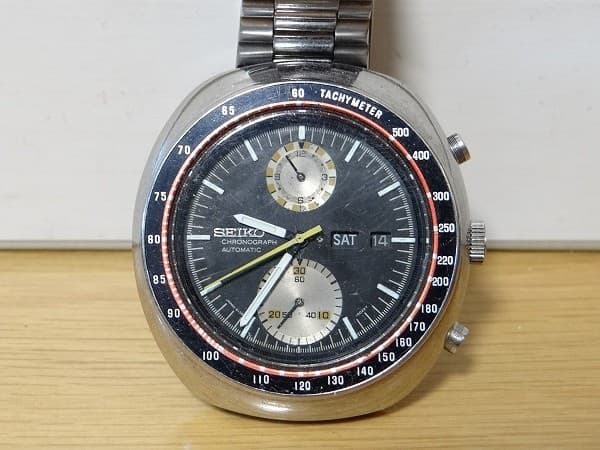 SEIKO 6138-0011 UFO Automatic Chronograph Black Dial Vintage Japan Watch