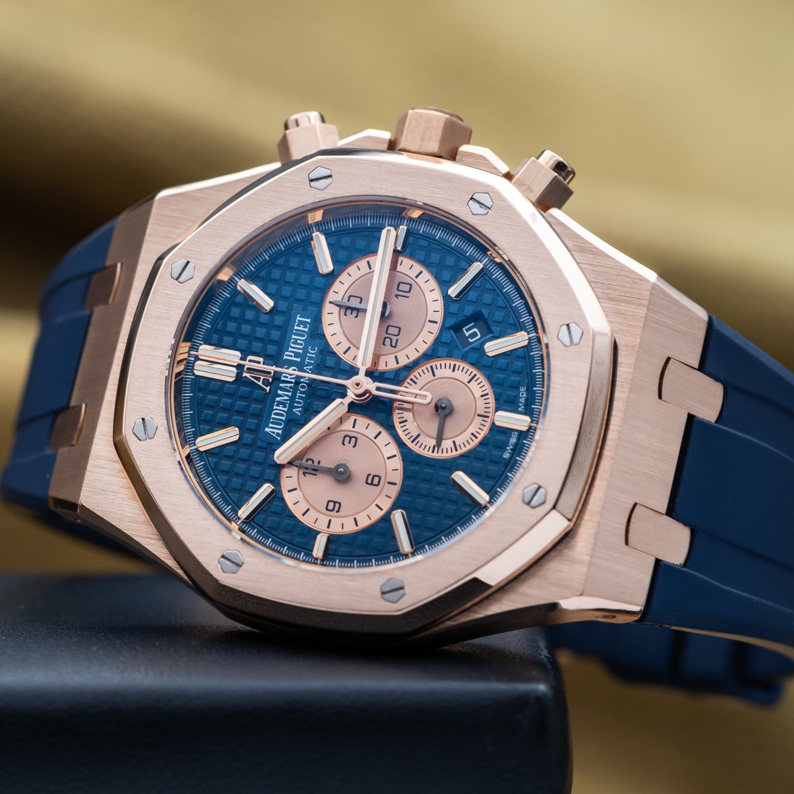 Audemars Piguet Royal Oak Chronograph 41mm Rose Gold Blue - AP 26331OR Full Set