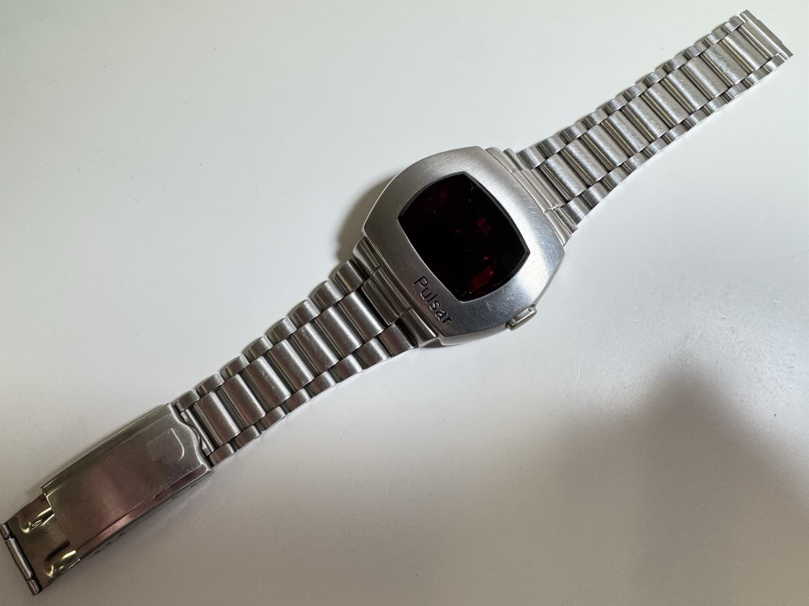 pulsar p2 led stainless steel wristwatch as is for repair