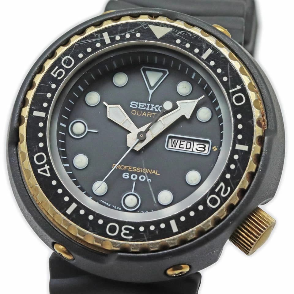 Seiko Golden Tuna 7549-7009 600m Titanium Dive Watch Seiko Professional Diver