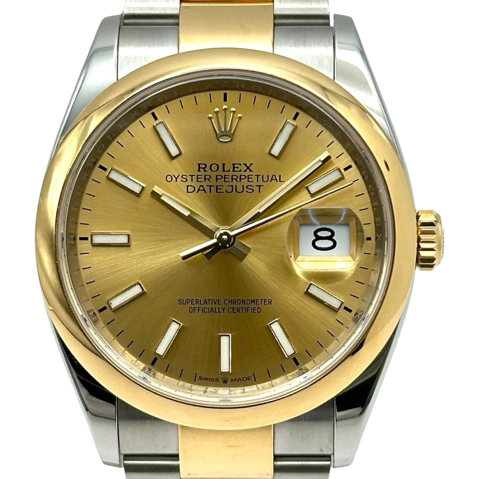 Rolex Datejust 36 126203 Gold Stainless Steel Automatic Mens Watch Used