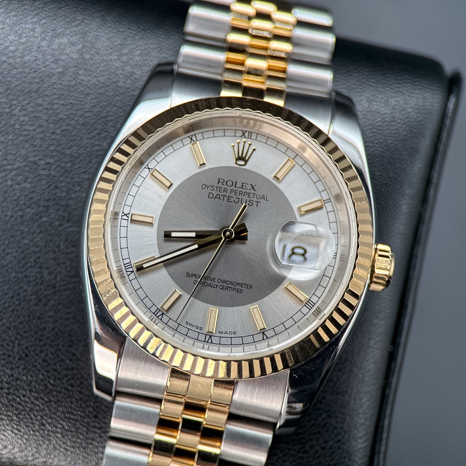 Rolex Datejust 116233 Silver Tuxedo Dial Two-Tone Jubilee 36mm Watch - 2006